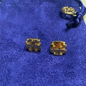 Tory Burch Gold Logo Stud Earrings